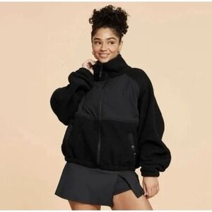 New Blogilates X Target Women Black Winter Campfire Fleece Full Zip Jacket L